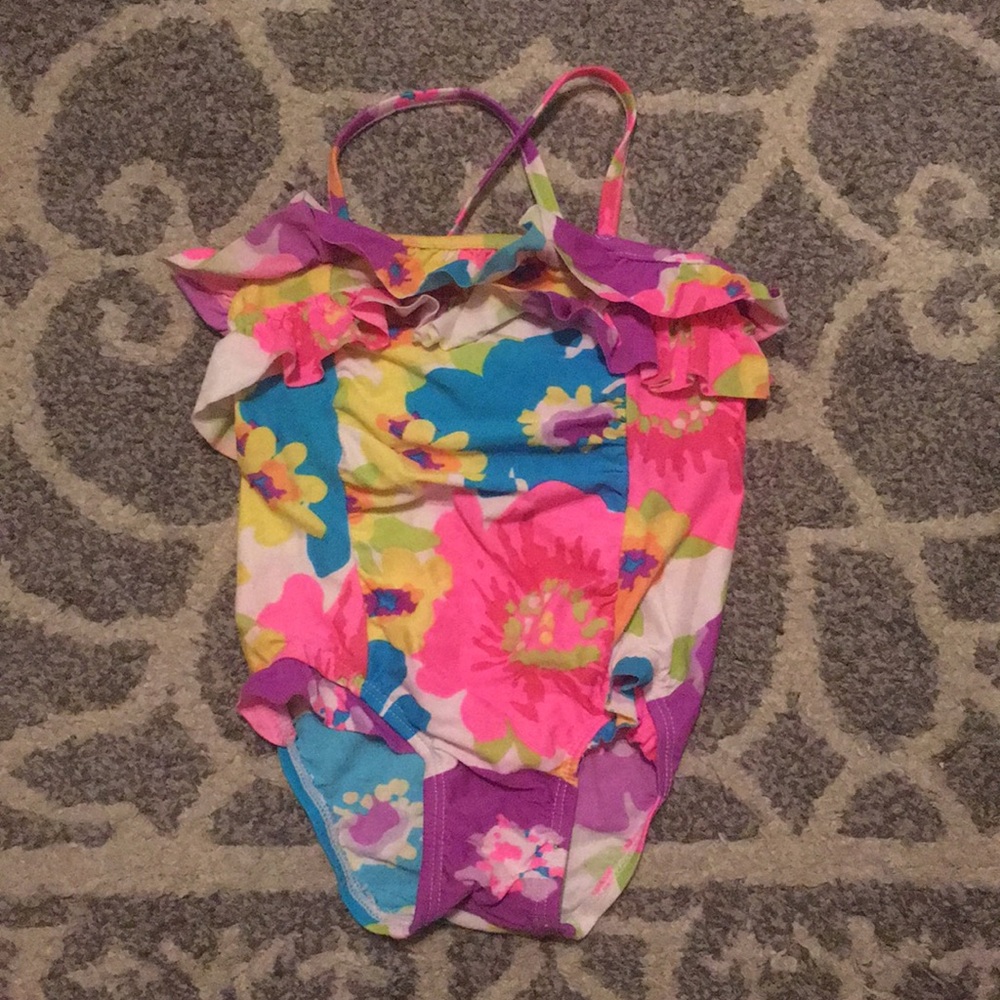 Bright floral bathing suit